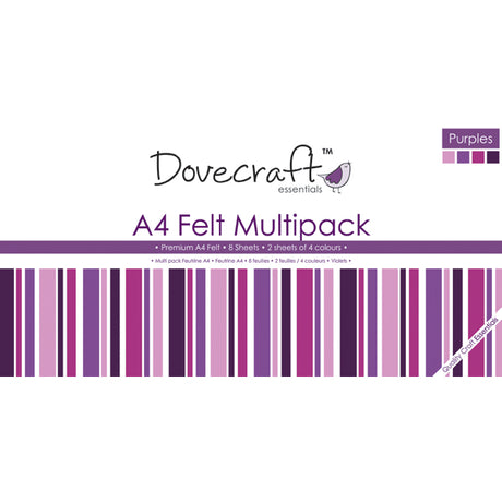 Dovecraft A4 Felt Pack - Purples