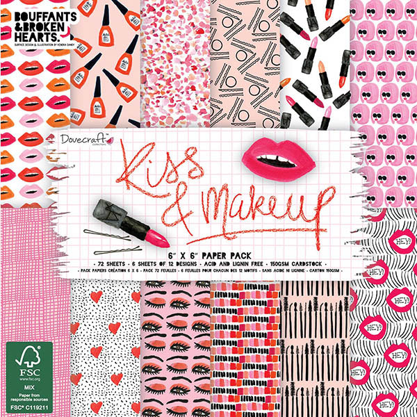 Dovecraft Kiss and Make Up  FSC 6x6 Paper Pad