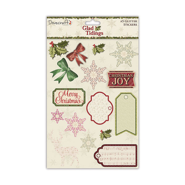 Dovecraft Glad Tidings A4 Glitter Stickers