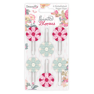 Dovecraft Painted Blooms Decorative Paper Clips