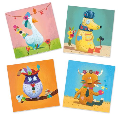Djeco Create with stickers - Create animals