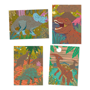 Djeco Scratch Art When Dinosaurs Reigned 4 Pack