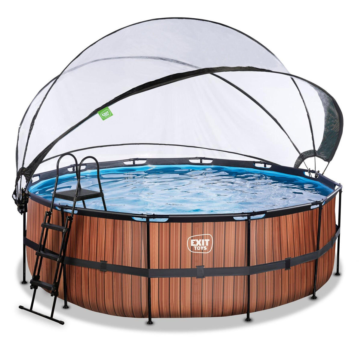 EXIT Wood Round Frame Pool - ø 4.5x1.2m (12V Sand filter) – Art & Hobby