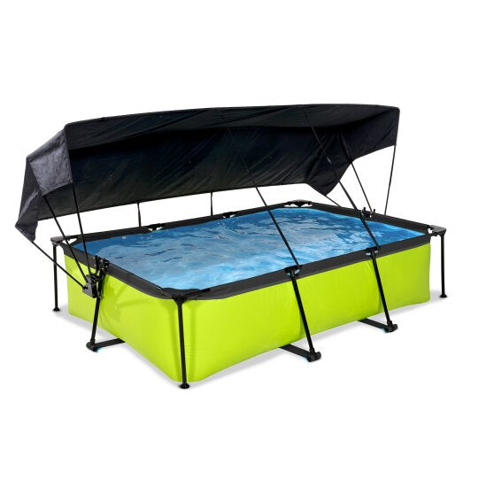 EXIT Lime Green Frame Pool and Canopy - 3x2x6m (12V Cartridge)