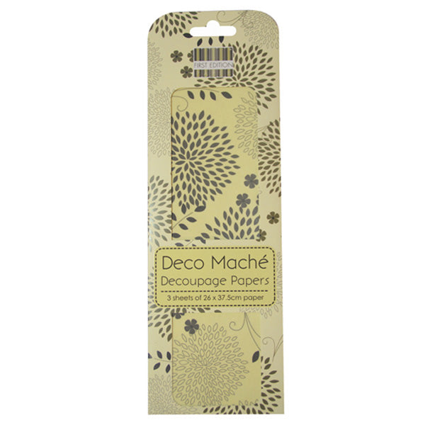 DECO MACHE NOIR FLORAL SPRAY