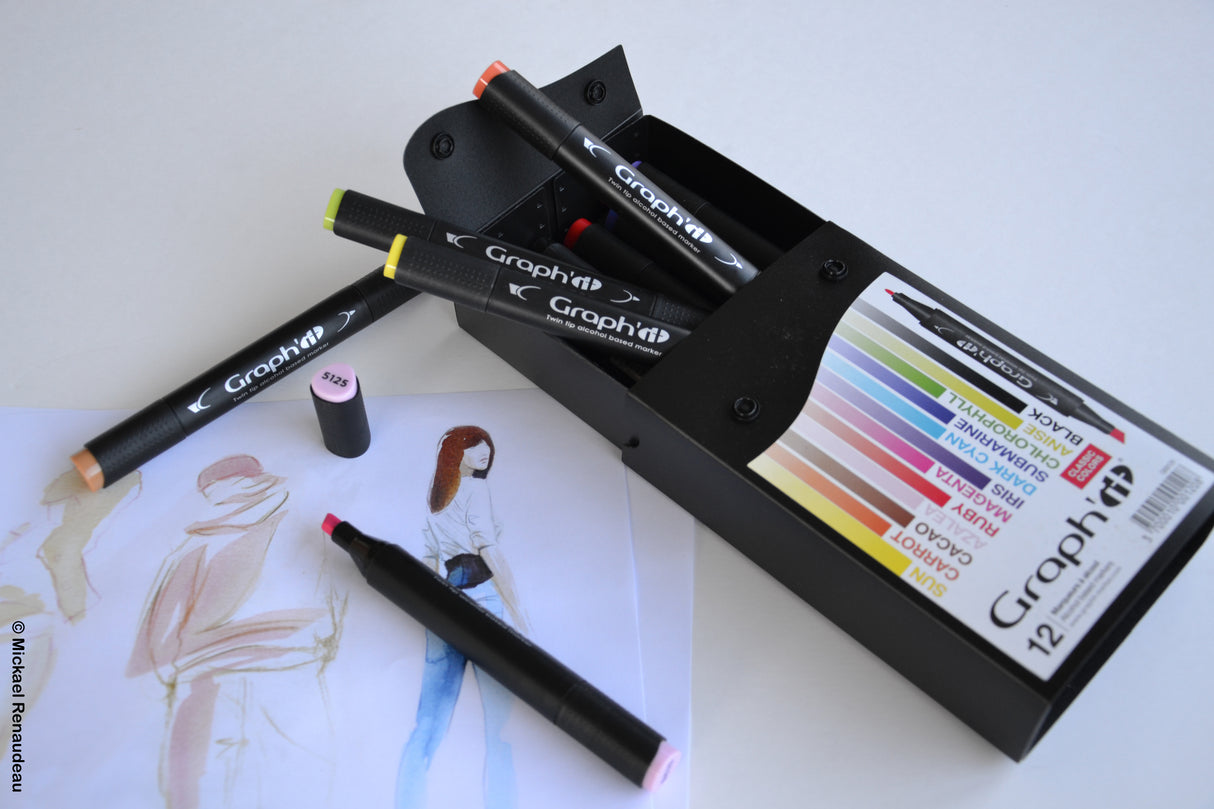 GRAPH'IT Double Ended Alcohol Markers - Classic (Pack of 12)