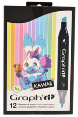 GRAPH'IT Double Ended Alcohol Markers - Kawaii (Set of 12)