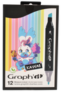 GRAPH'IT Double Ended Alcohol Markers - Kawaii (Set of 12)