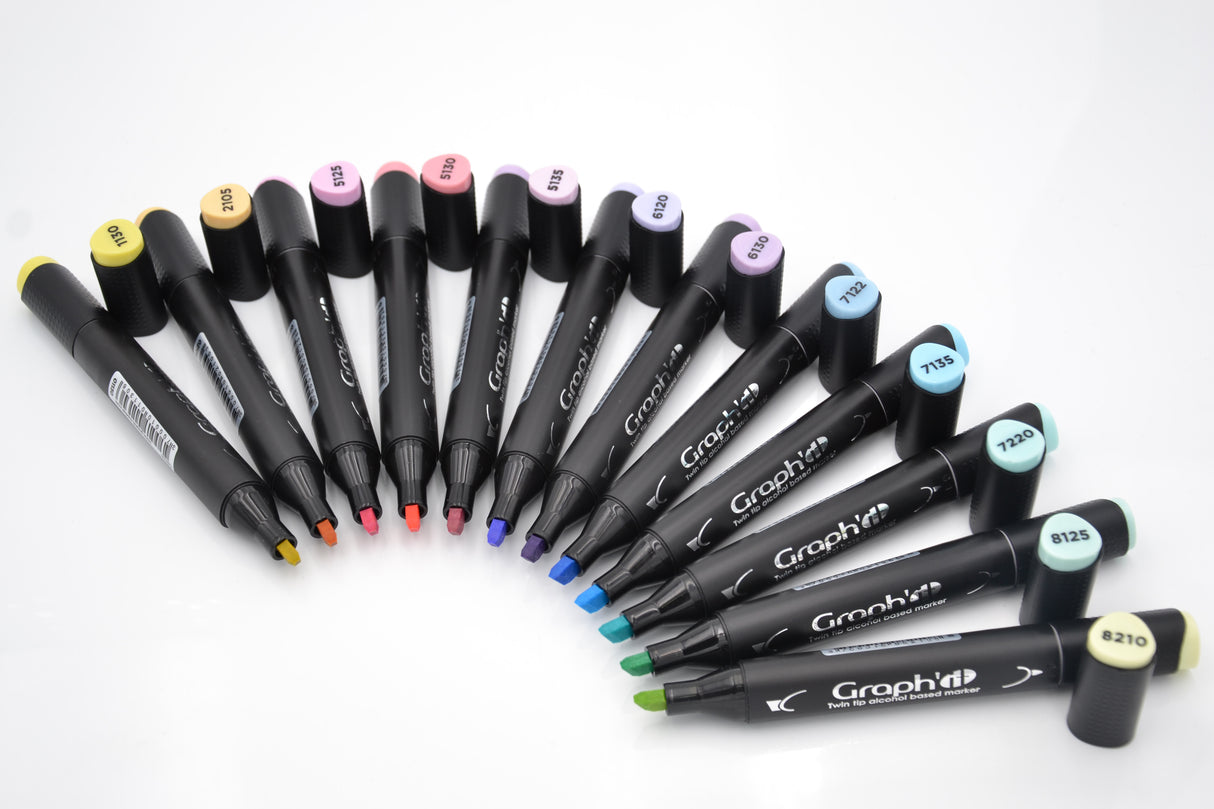 GRAPH'IT Double Ended Alcohol Markers - Kawaii (Set of 12)
