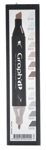 GRAPHIT Set of 12 markers - Mix Grey