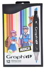 GRAPH'IT Double Ended Alcohol Markers - Manga (Pack of 12)