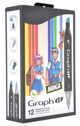 GRAPH'IT Double Ended Alcohol Markers - Manga (Pack of 12)