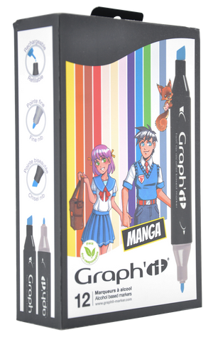 GRAPHIT Set of 12 markers-Manga