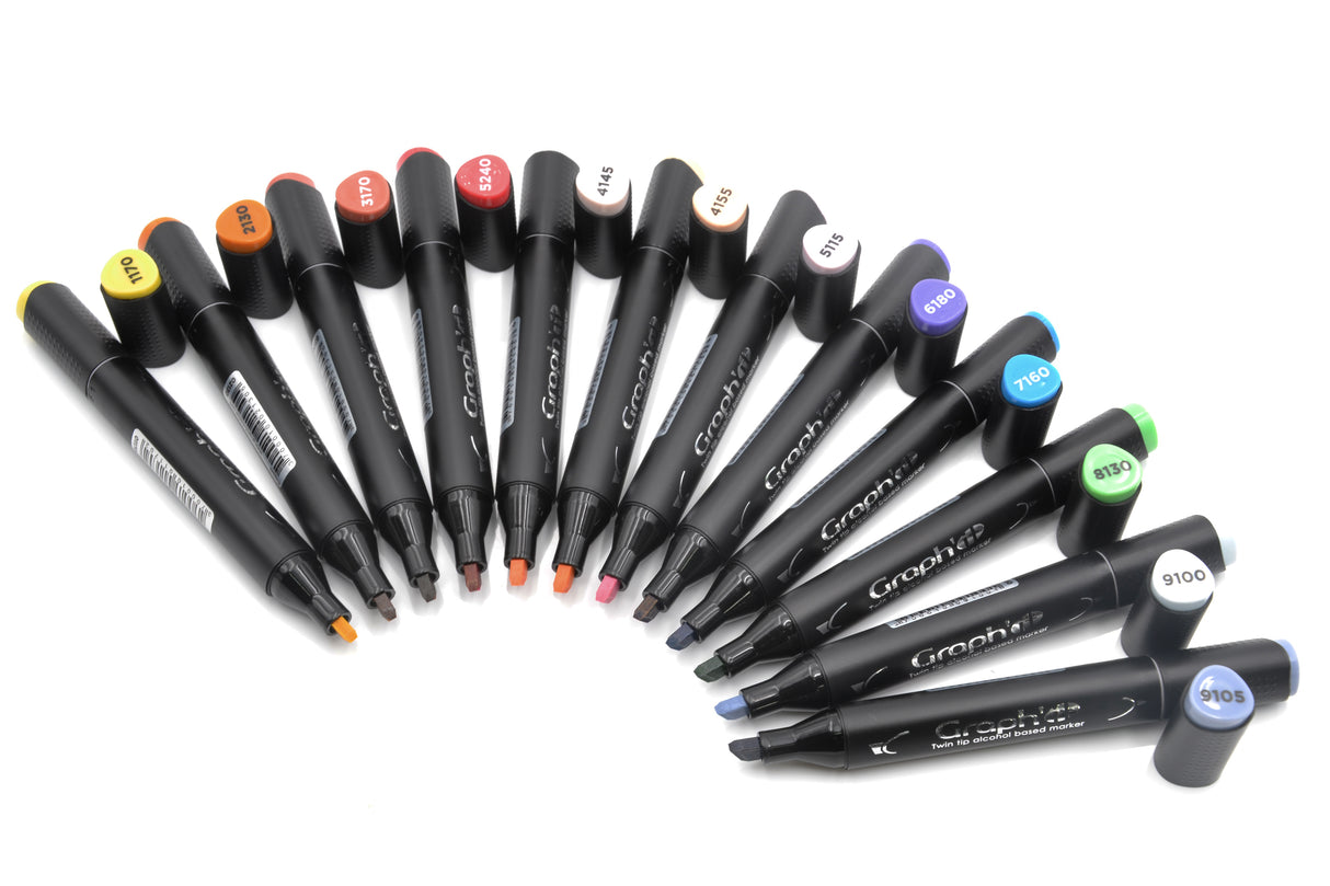 GRAPH'IT Double Ended Alcohol Markers - Manga (Pack of 12)