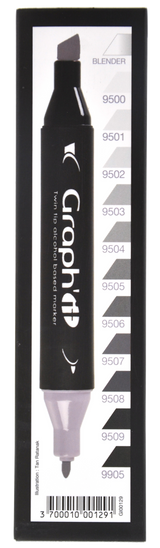 GRAPH'IT Double Ended Alcohol Markers - Neutral Grey (Set of 12)