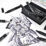 GRAPH'IT Double Ended Alcohol Markers - Neutral Grey (Set of 12)