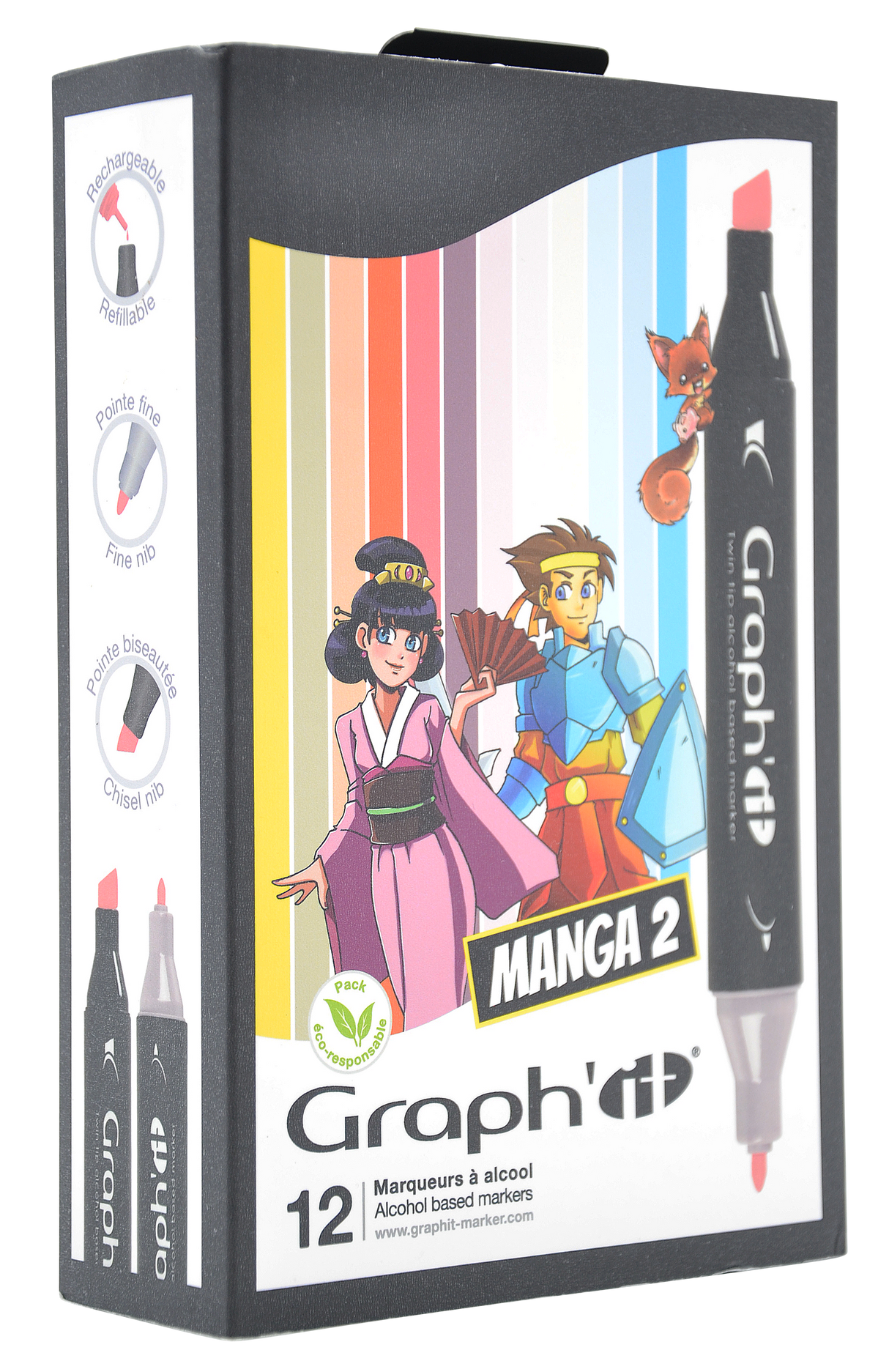 GRAPHIT Set of 12 Alcohol Markers- Manga Colours 2