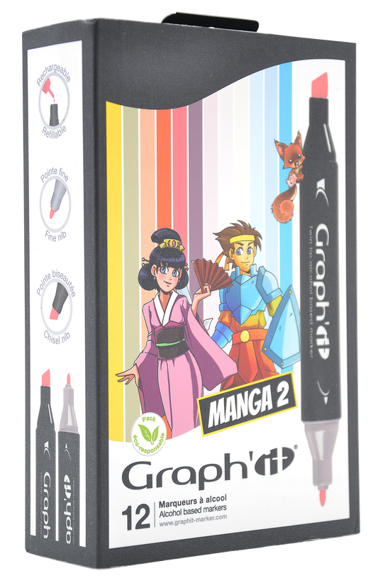 GRAPHIT Set of 12 markers-Manga Colours 2