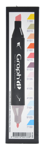 GRAPHIT Set of 12 Alcohol Markers- Manga Colours 2