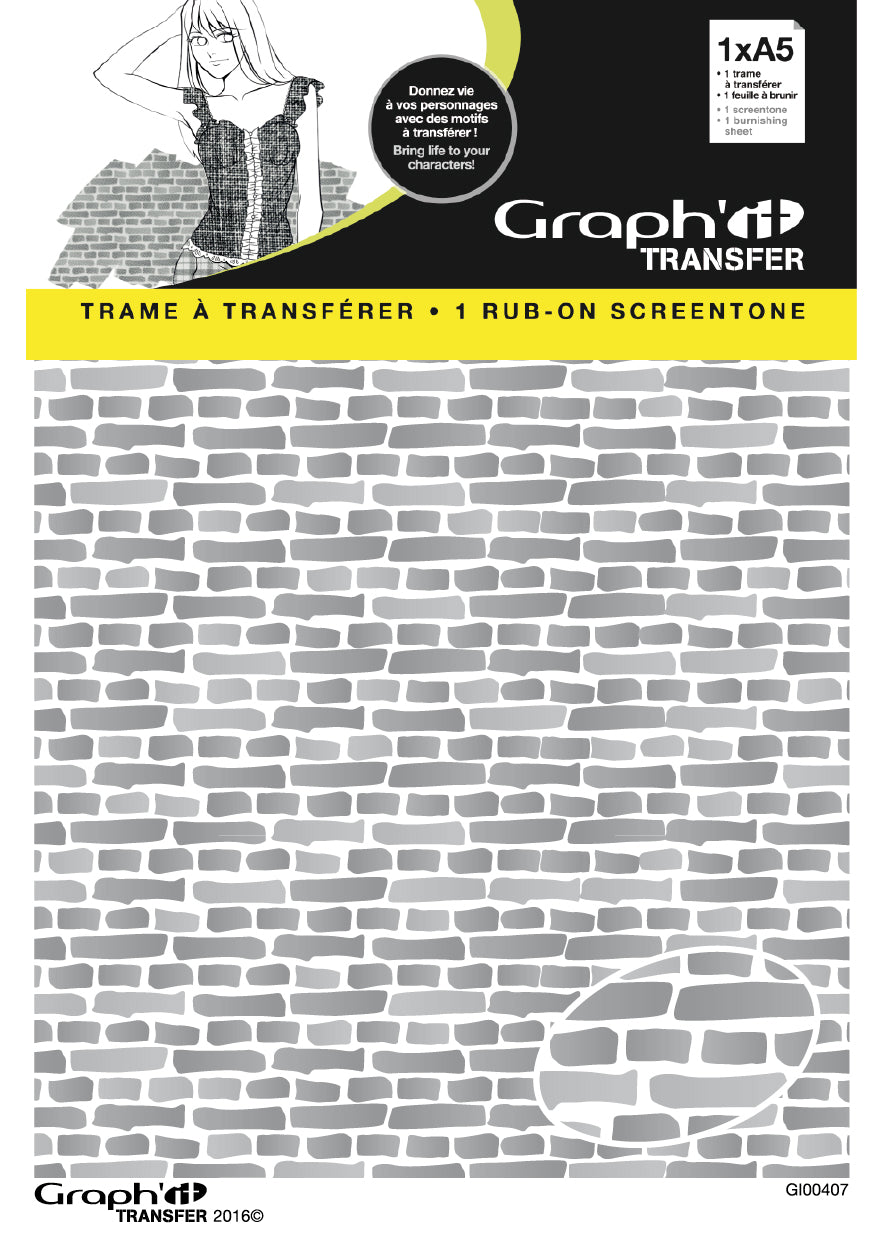 Graphit Transfer -1 A5  rub on screentone-No.8