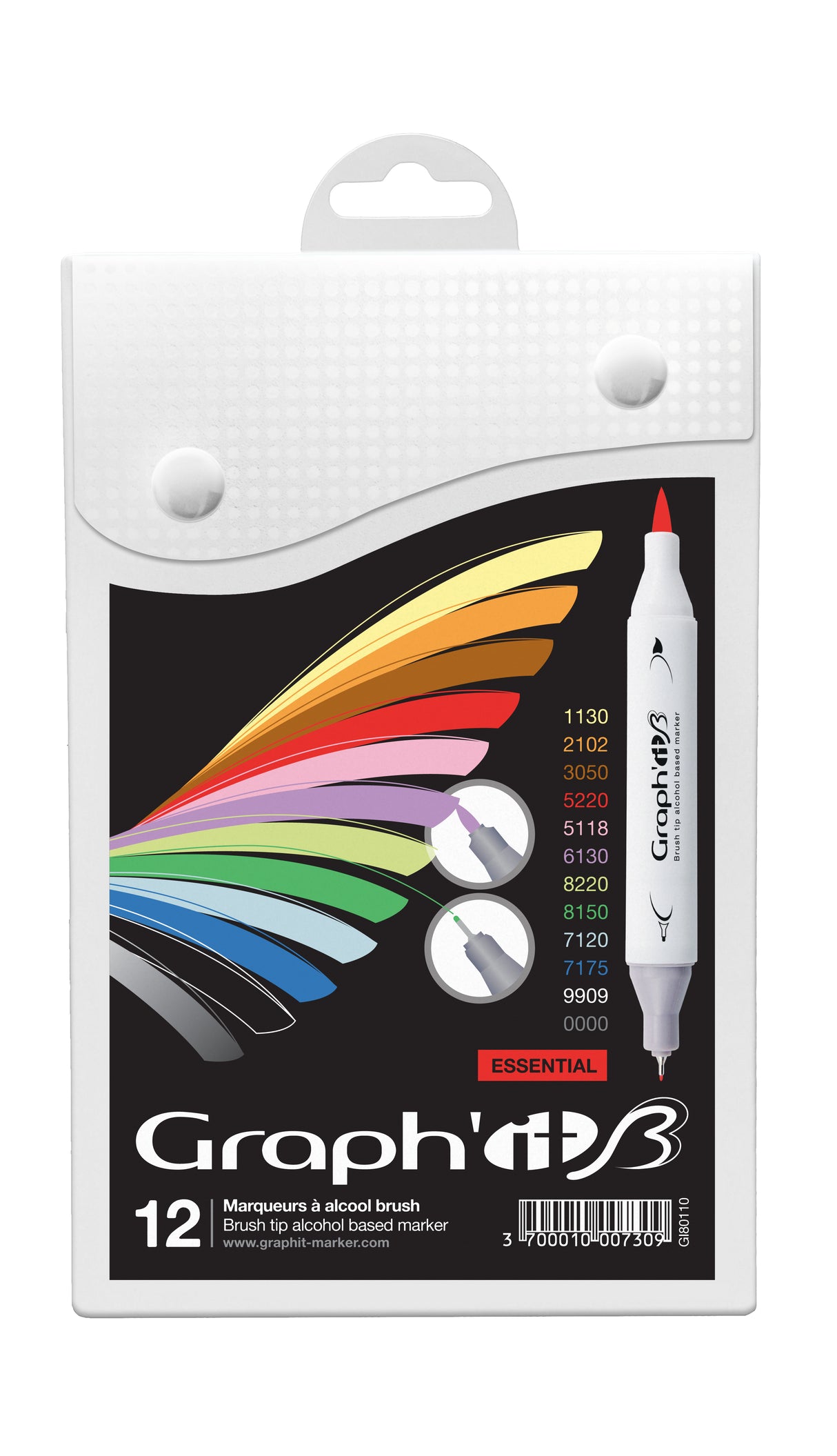 GRAPHIT BRUSH & EXTRA FINE Set 12 markers - Essent
