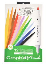 GRAPHIT BRUSH & EXTRA FINE Set 12 markers - Essent