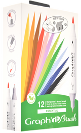GRAPHIT BRUSH & EXTRA FINE Set 12 markers - Essent