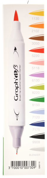 GRAPHIT BRUSH & EXTRA FINE Set 12 markers - Essent