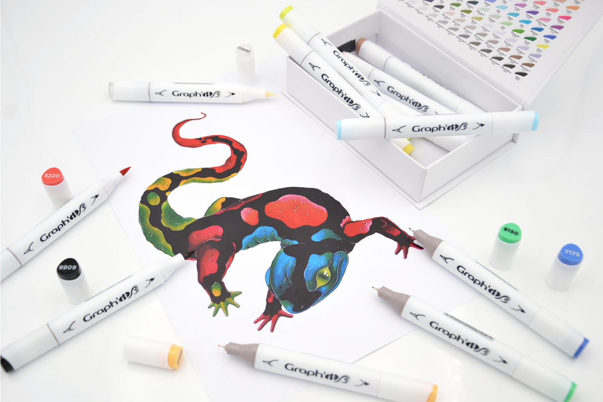 GRAPHIT BRUSH & EXTRA FINE Set 12 markers - Essent