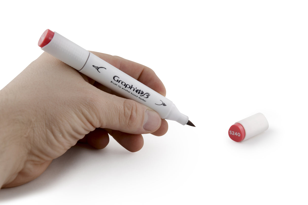 GRAPHIT BRUSH & EXTRA FINE Set 12 markers-Mix Grey
