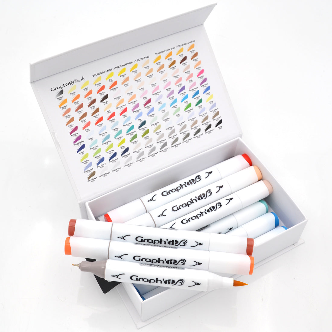 GRAPHIT BRUSH & EXTRA FINE Set 12 markers-Manga
