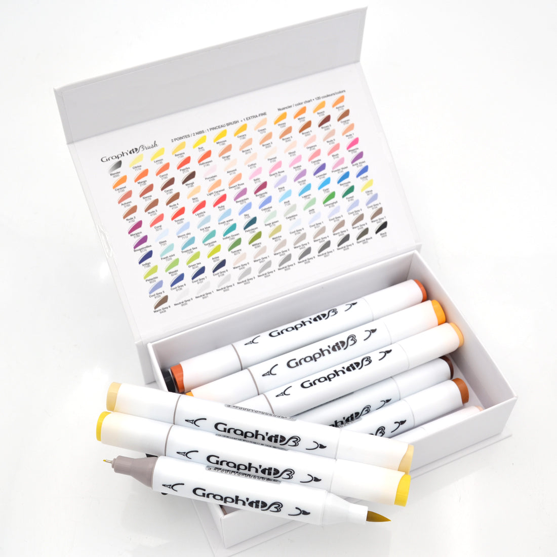 GRAPH'IT Double Tip Alcohol Brush Markers - Hairstyle (Set of 12)