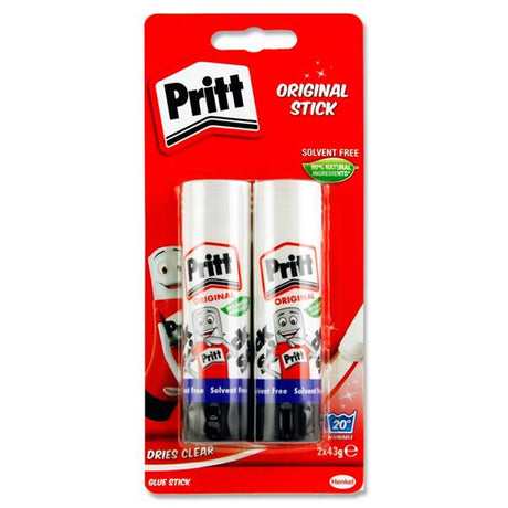 The Pritt Stick Card 2 x 43g Glue Stick