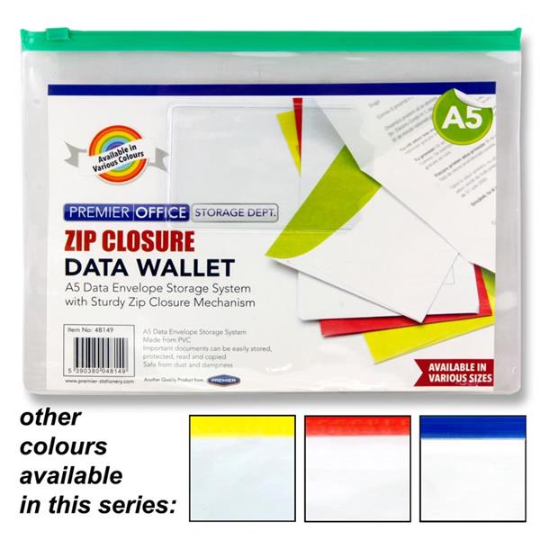 A5 Data Envelope W/zipper