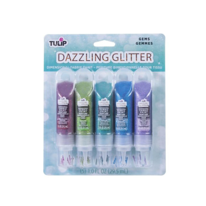 Dimensional Dazzling Glitter Fabric Paint - Gems (5 Pack)