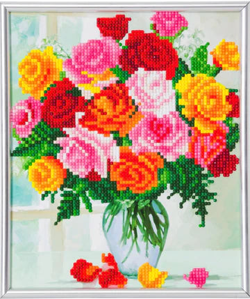 Flowers, 21x25cm Picture Frame Crystal Art