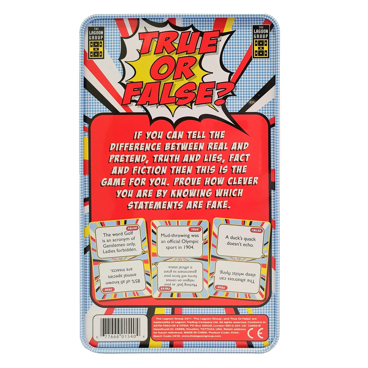 True Or False Card Trivia Game In A Tin