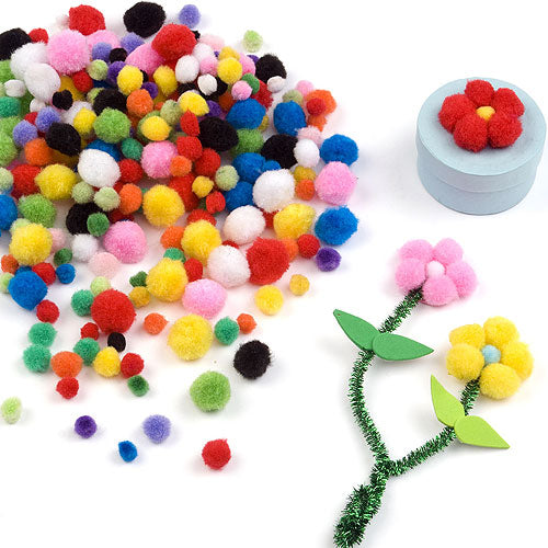 Mini Coloured Pom Poms (Pack of 500)
