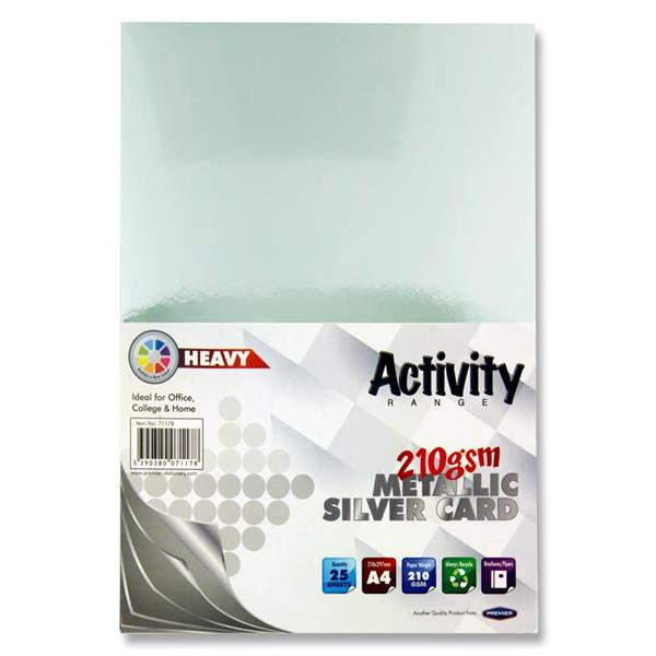 A4 CARD PK.25-SILVER