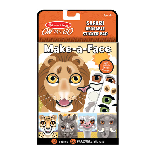 Make-a-Face Reusable Sticker Pad - Safari