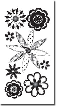 ESSENTIALS LRG-BLACK SKETCH FLOWERS