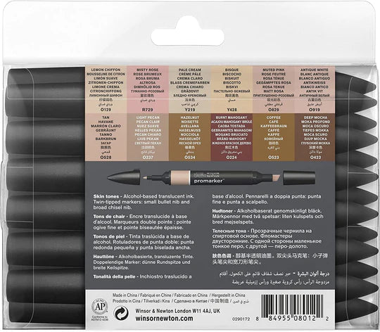 Winsor & Newton Promarker 12+1 Skin Tones Set