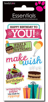 Essentials Sticker Sheet - Happy Birthday