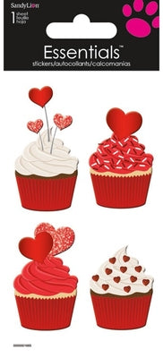 Essentials Sticker Sticker - Heart Cupcakes