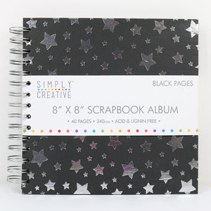 Simply Creative Album 8x8 - Black with Stars