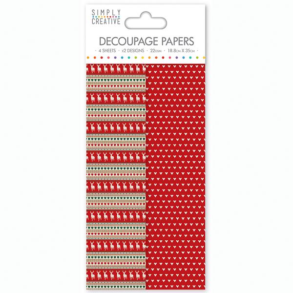 Simply Creative FSC Decoupage Paper - Stag Stripe