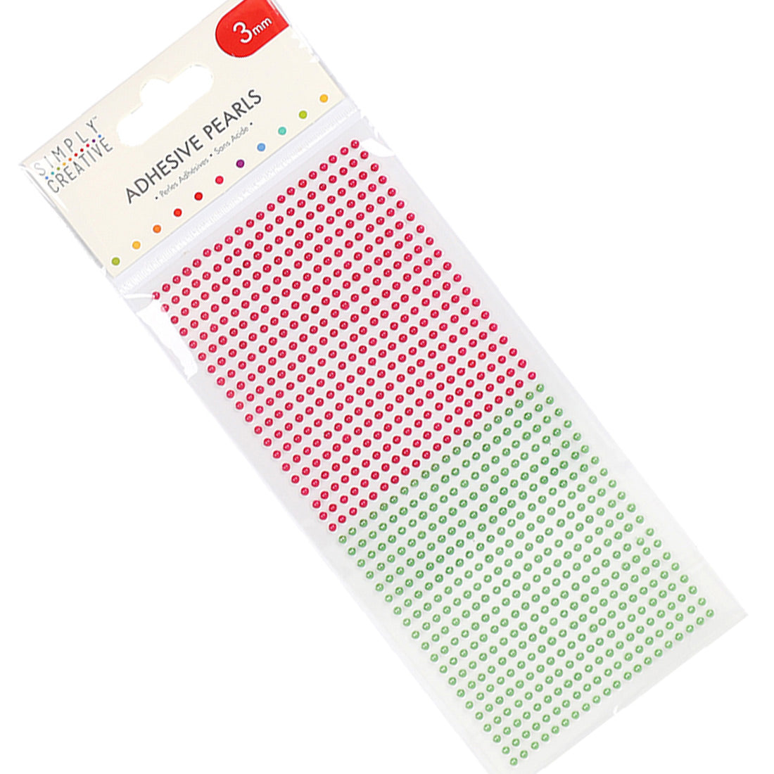 Simply Creative 3mm Pearls - 800 Pack Red / Green