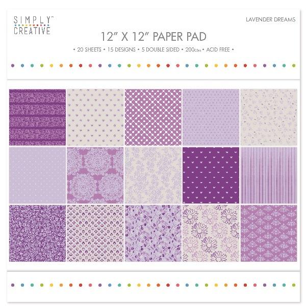 SC PAPER PAD 12X12 LAVENDER DREAMS