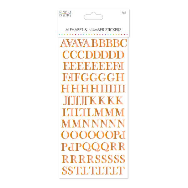 Simply Creative Alphabet & No. Stickers - Traditional Foil Copper