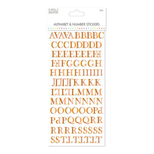 Simply Creative Alphabet & No. Stickers - Traditional Foil Copper